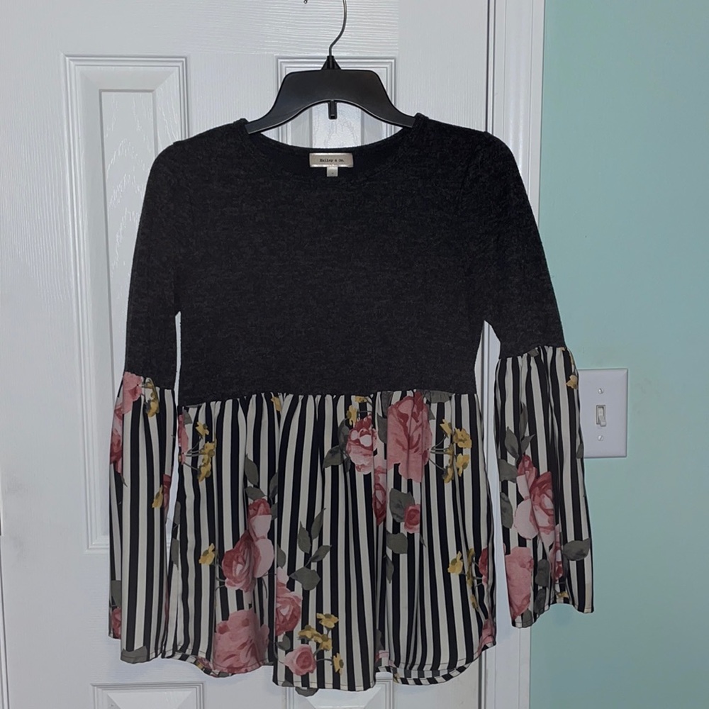 Floral/Stripe Blouse